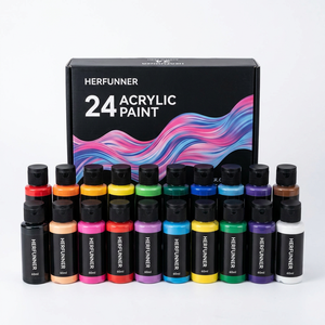 Ensemble de peinture acrylique non toxique personnalisable de 24 couleurs, peintures pour l'art et l'artisanat, cadeaux pour artistes, enfants, débutants et peintres - Product Image 1