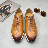 1 paire MOQ – Chaussures en cuir premium pour hommes, baskets à semelle épaisse, chaussures décontractées et habillées pour le bureau, confortables et élégantes.
