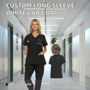 Blouse de laboratoire unisexe personnalisée en coton et polyester tricoté blanc, à manches longues, pour médecins, vêtements d'hiver pour laboratoire et hôpital - Product Image 2