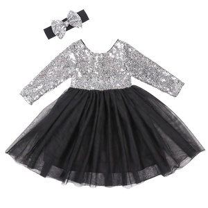 <span class=keywords><strong>Flor</strong></span> de lentejuelas chicas <span class=keywords><strong>Boutique</strong></span> vestido nuevo diseño niño Tutu Vintage Sparkle arco bebé vestido de fiesta de cumpleaños - Product Image 2