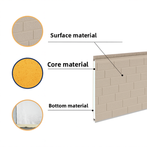 Panneau sandwich moderne en métal sculpté en PU Panneaux décoratifs imbriqués résistants à la rouille UV pour la construction de murs extérieurs Toits EPS - Product Image 5