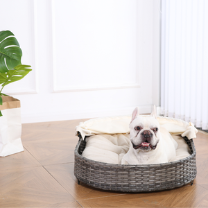 Cama Grande para Mascotas de Mimbre con Cubierta, Sofá para Perros con Toldo Extraíble, para Todas las Estaciones, Interior y Exterior, para Perros Grandes, con Logotipo Personalizado - Product Image 3