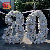 Lettres florales lisses en soie, lettres recouvertes de fleurs artificielles, décoration florale pour mariage et fête