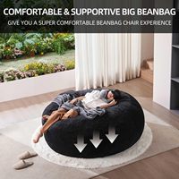 Fotografía círculo ponderado espuma de memoria enorme 5 pies Bean Bag Lounge fabricante 2025 venta al por mayor comprimido vacío perezoso sofá Beanbag