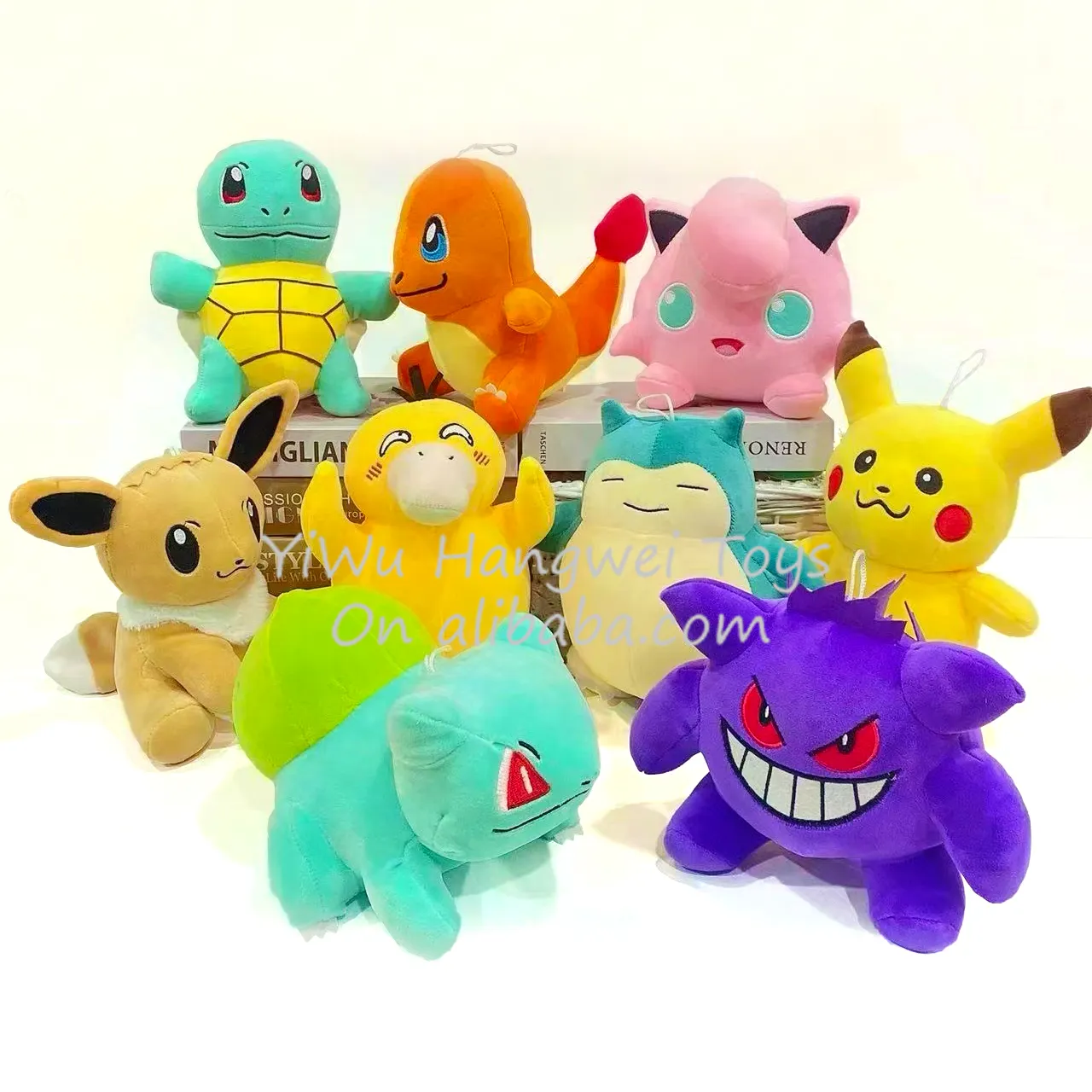 Fábrica Por Atacado 18/25cm Pokemoned Brinquedo De Pelúcia Pikachu Bulbasaur Charmander Squirtle gengar Elf recheado anime brinquedo de pelúcia