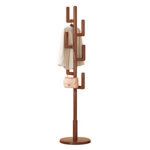 Perchero de pie multifuncional de madera de haya para recibidor con colgador de sombreros y bolsos - Product Image 5