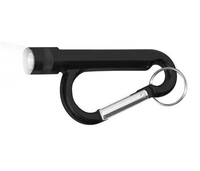 Senter LED Mini untuk Berkemah & Mendaki di Luar Ruangan dengan Kompas, Tahan Air IP54, Jarak Sinar 20-30m, Kait Karabiner Aluminium