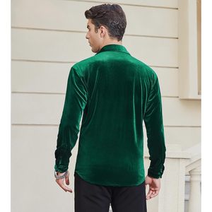 เสื้อกำมะหยี่แขนยาวสำหรับผู้ชายผ้าระบายอากาศได้ดีมีกระดุมลำลองสำหรับสวมใส่ในชีวิตประจำวัน - Product Image 2