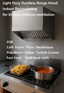 Campana extractora de cocina comercial sin ventilación, ligera, sin ventilación, fotocatalizador UV ESP HEPA + freidoras de carbón activado para pizza - Product Image 3