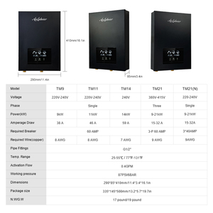 Chauffe-eau instantané 9000W à commande tactile, affichage numérique, protection contre la surchauffe pour la douche à domicile - Product Image 5