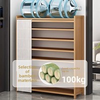 Meuble à chaussures en bambou multi-niveaux au design moderne et épuré, 8 étagères, pour l'entrée de la maison, rangement pour couloir et escalier