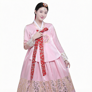 Robe de mariée traditionnelle chinoise haut de gamme Hanbok, broderies florales, costume de danse nationale pour femmes, pour spectacles de cour, adultes - Product Image 1