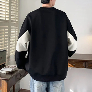 Sweat-shirt décontracté pour homme KingSen de haute qualité, 100% coton, coupe ample, épaules tombantes, col rond, patchwork coloré - Product Image 5