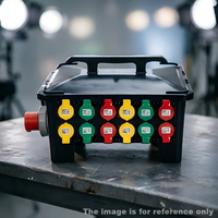 Boîtier de distribution d'alimentation robuste 24 canaux 16A pour scène, entrée 5 broches 125A, étanche IP55, double phase (220V/380V), avec compteur numérique