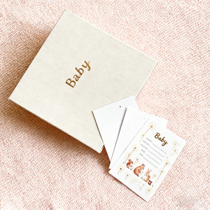 Boîte cadeau magnétique à mémoire de forme en papier pour la douche de bébé Boîte enveloppe USB en lin Emballage pour cabine photo de bébé Boîte souvenir avec couvercle photo - Product Image 6