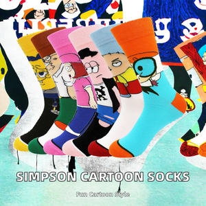 Chaussettes décontractées respirantes à motifs de personnages d'anime <span class=keywords><strong>Simpson</strong></span>, mi-mollet, unisexe, en polyester/coton, collection automne – Meilleures ventes à prix abordable - Product Image 3