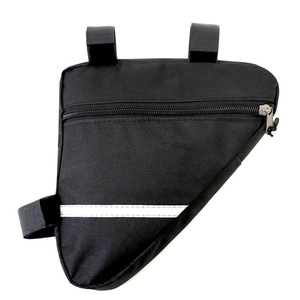 Bicycle Triangle Bag With Reflective Strip Downtube Cycling Storage Bag For Mountain Bike Front Crossbar - Product Image 1