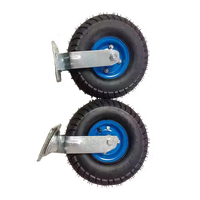 Nouveau 10 pouces 410/350-4 roue pneumatique gonflable en fer roulette fixe et pivotante avec roulement à billes pour les industries de vente au détail