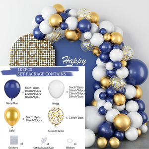 US in stock Blue Gold <b>White</b> <b>Balloon</b> Arch Kit Latex Party Decoration Set Graduation Birthday Baby Shower Event Decor - Product Image 4