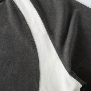 Vente en gros Tshirt Patchwork Tshirt surdimensionné 300 g/m² Tshirts avec logo brodé personnalisés - Product Image 4