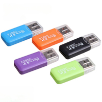 Adaptor pembaca kartu memori, pembaca kartu SD warna-warni SDXC TF USB 2.0 T-Flash TransFlash ukuran Mini lucu untuk hadiah