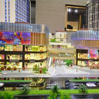 Maqueta de Edificio Comercial Personalizada en 3D, Escala 1:80, con Diseño Iluminado por LED y Materiales Personalizados para Centro Comercial