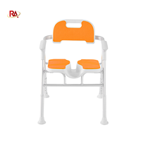 Chaise de douche contemporaine réglable en aluminium, capacité de charge de 180 kg, pour personnes âgées, handicapées, siège de toilette antidérapant, siège de bain