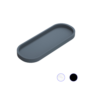 منفذ المصنع ، أسود غير لامع منظم كونترتوب مستحضرات التجميل طبق مجوهرات بيضاوي صينية زينة سوداء - Product Image 1