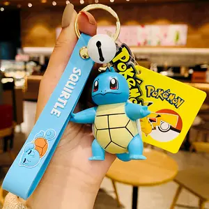 Venta directa de fábrica, regalo para niños, dibujos animados y Anime, llavero Pokemoned, colgante para llavero de coche, Bikachu Squirtle, adorno de caja misteriosa