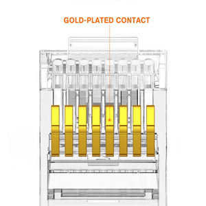 Brass Pin Cat5e <strong>Connector</strong> Waterproof Utp Cat5e 8p8c Modular Plug Gold Plated <strong>Rj45</strong> <strong>Connector</strong> Cat5e Unshielded Plug - Product Image 2