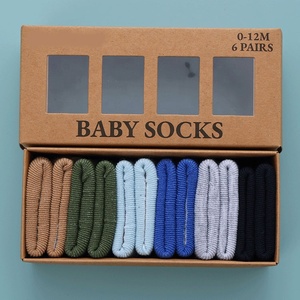 Lot de 6 paires de chaussettes pour bébé à revers, couleurs amusantes, 0-12 mois, en coton, confortables, pour garçons et filles, ensemble de chaussettes courtes - Product Image 4