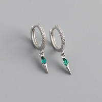 Boucles d'oreilles plaquées or 18 carats, boucles d'oreilles créoles en argent sterling 925, bijoux style minimaliste, zircone cubique, vente en gros
