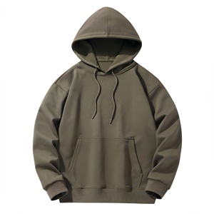 Sweat-shirt à capuche oversize pour homme, couleur unie, en molleton bouclette, décontracté, avec poche, coupe classique, tricoté, manches longues, automne - Product Image 1