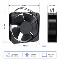Ventilateur axial à impeller de 200 mm, AC230V, UL94V-0, pour la ventilation industrielle, les équipements de laboratoire et médicaux