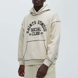 Sweat-shirts à capuche 100% coton personnalisés pour hommes impression bouffante sweat à capuche point inversé pour la saison d'automne - Product Image 1