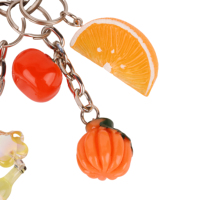 Retailers Resin Oranje Schijfje Gevlochten Touwtas Charm, Aangepaste Fruit Sleutelhanger Geschikt voor Schoudertas, Bureauhaak, Cadeaubox, Feestdecoratie