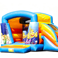 Château gonflable combiné avec toboggan sur le thème du poisson-clown, pour enfants, avec zone de jeu sous-marine, en PVC de qualité commerciale, écologique, Max