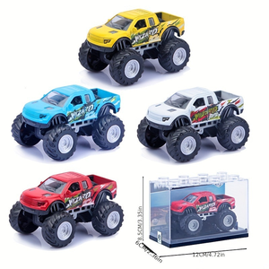 Voiture télécommandée Monster Truck bleue en alliage, modèle de pick-up RC avec boîte de présentation - Product Image 5