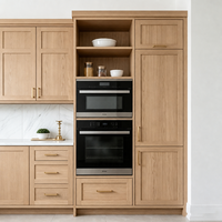 Meubles de cuisine modernes sur mesure en bois massif et placage, modulaires RTA, avec vitrine en verre pour projets