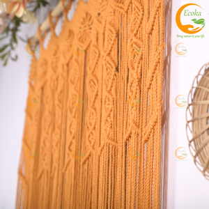 Tissu 100% coton du Vietnam, design moderne, toile de fond décorative pour fête, rideaux en macramé à suspendre au mur pour anniversaire, décoration intérieure - Product Image 5