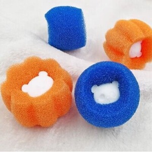 Laundry Sponge Balls Blue Orange Reusable Cleaning Balls With Bear Design For Washing Machine - Product Image 1
