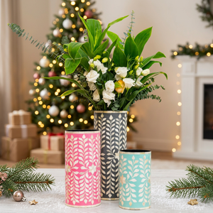 Vase de pot de fleur en incrustation d'os noir blanc fait à la main de meilleure qualité Top Selling Attractive Best Quality Polished for Ramadan Wedding - Product Image 1
