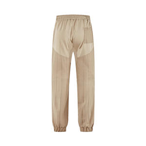 Pantalon de jogging décontracté pour homme en mélange de lin, taille élastique avec cordon de serrage, respirant, pour l'été, avec design patchwork - Product Image 3