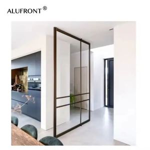 ALUFRONT Porte pivotante avant de luxe à rupture thermique à usage intensif Économie d'énergie Grande vue Design pliant moderne Insonorisé Fibre de verre - Product Image 1