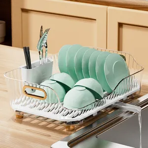多機能プラスチックキッチンオーガナイザーカトラリーホルダー皿ラック皿ホルダー皿水切り