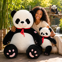 Pabrik Grosir OEM ODM Boneka Panda Raksasa Romantis dengan Pita Merah untuk Hadiah Hari Valentine dan Ulang Tahun untuk Kekasihnya