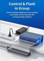 Hub USB 3.2 Gen2 10 Gbps à 16 ports, station d'accueil USB C 17-en-1 avec interrupteurs d'alimentation individuels, PD30W, aluminium