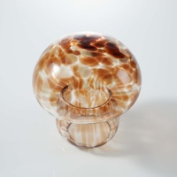 Lampe de chevet BO-GLASS, style moderne asiatique, lampe de chevet postmoderne en forme de champignon, abat-jour en verre ovale fait à la main, écologique, pour l'intérieur