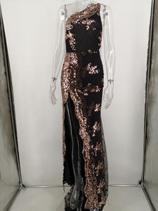 19031 Luxe Avondjurken Metalen Diamanten Band Rugloze Lovertjes Feestjurk Vrouwen Lange Galajurken - Product Image 4