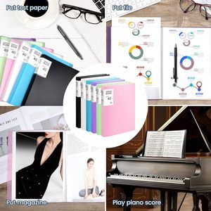 Plastic Sleeves Large Capacity 40 Pocket Display Presentation Book Display Art <strong>Portfolio</strong> <strong>Folder</strong> with Clear Sheet Protectors - Product Image 6